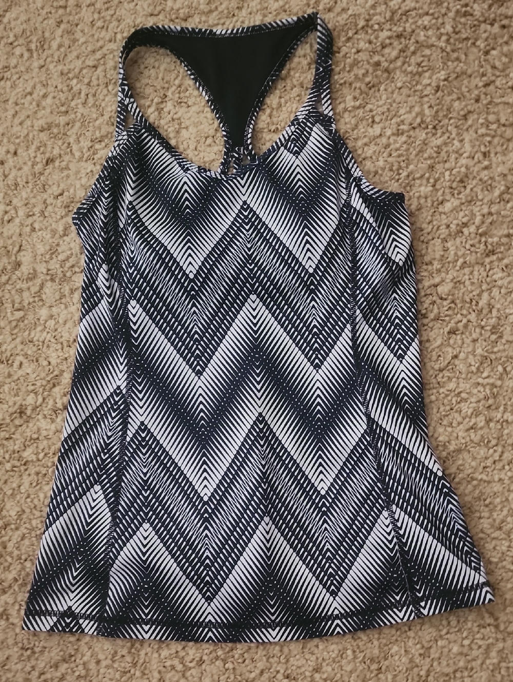 tek gear Black and White Chevron Racerback Tank